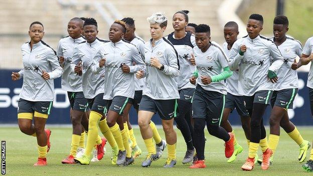 South Africa women's football team training