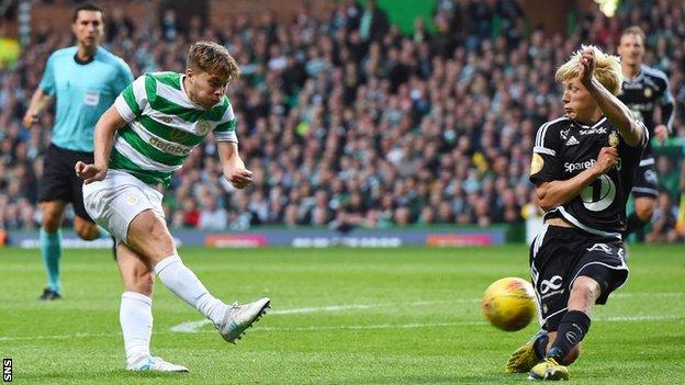 James Forrest shoots wide