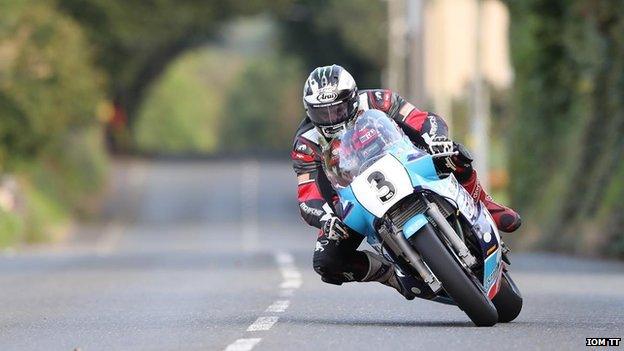 Michael Dunlop competing in the Classic TT