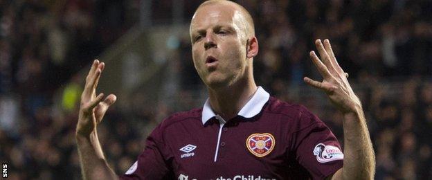 Steven Naismith celebrates after putting Hearts back in front