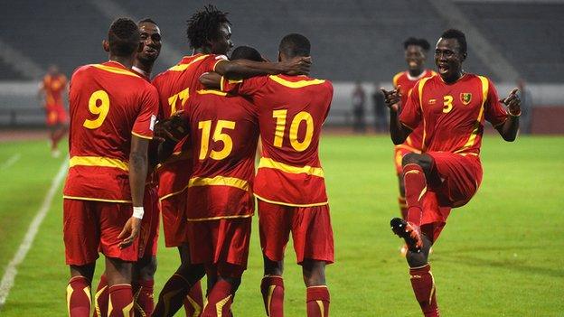 Guinea players celebrating