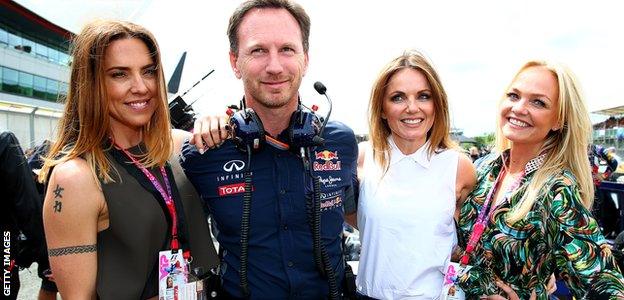 Spice Girls and Christian Horner at the British Grand Prix