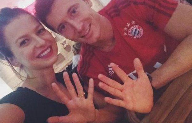 Robert Lewandowski and his wife