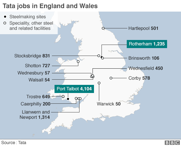 Tata UK steel sites