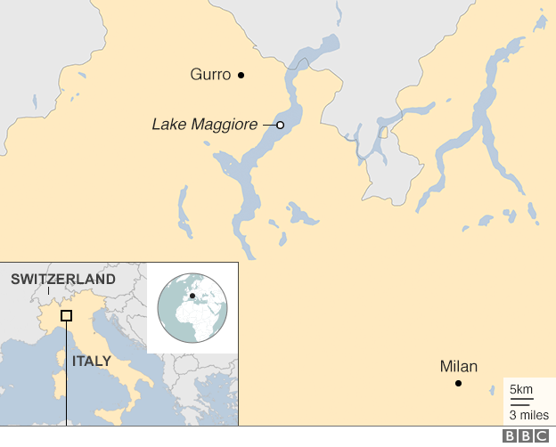 Map of Gurro and northern Italy