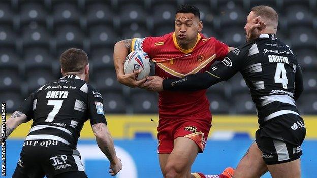 Israel Folau had a quiet game but ended up on the winning side on his first appearance for Catalans in England