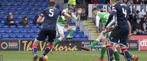 Oli Shaw scores for Hibs