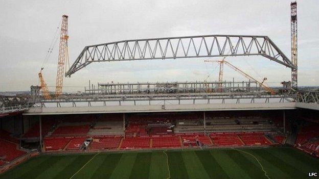 Roof truss over Anfield