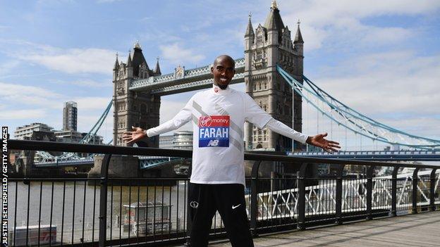 Mo Farah under London Bridge