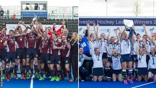 Wimbledon and Surbiton hockey players celebrate