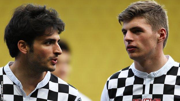 Carlos Sainz and Max Verstappen