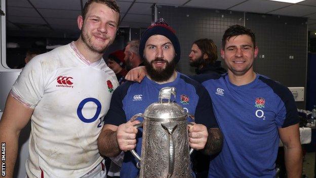 Joe Launchbury, Joe Marler and Ben Youngs