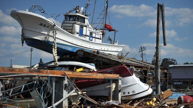 Damage from the Japan earthquake in 2011