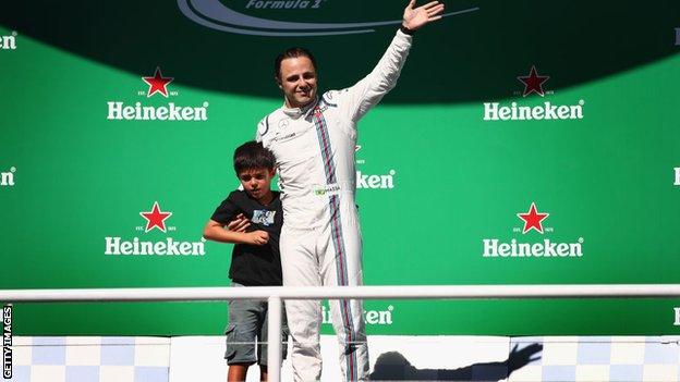 Williams F1 driver Felipe Massa and his son in Brazil