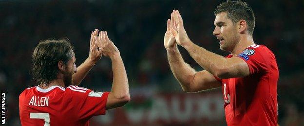 Joe Allen and Sam Vokes scored in the first-half for Wales