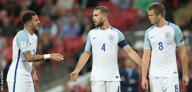 England trio Kyle Walker, Jordan Henderson and Eric Dier