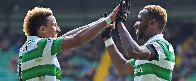 Celtic's Scott Sinclair and Moussa Dembele