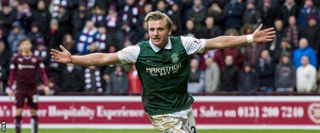 Jason Cummings' headed goal set up a dramatic fightback by Hibs