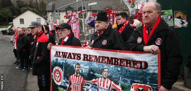 Fans pay tribute to Ryan McBride at his funeral