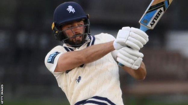 Former Yorkshire batsman Jack Leaning led the Kent rearguard action with an unbeaten 53 off 199 balls