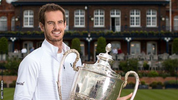 Andy Murray with Queen's trophy