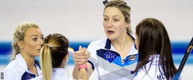 Eve Muirhead, Anna Sloan, Vicki Adams and Lauren Gray