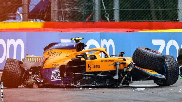 Lando Norris crash