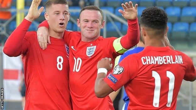 England players celebrate