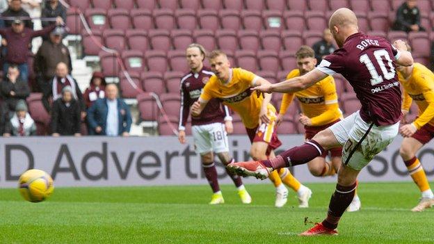 Liam Boyce scored penalty against Motherwell