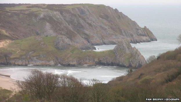 Three Cliffs Bay area, Penmaen, Swansea.