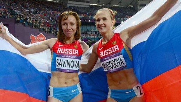 Mariya Savinova and Olga Poistogova