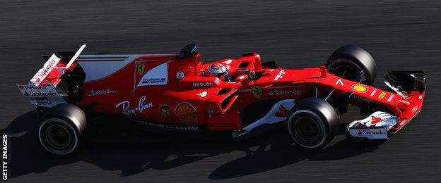 Kimi Raikkonen of Finland driving the (7) Scuderia Ferrari SF70H on track during the final day of Formula One winter testing at Circuit de Catalunya on March 10, 2017 in Montmelo, Spain.