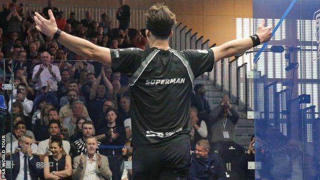 Paul Coll celebrates winning the British Open for the second time