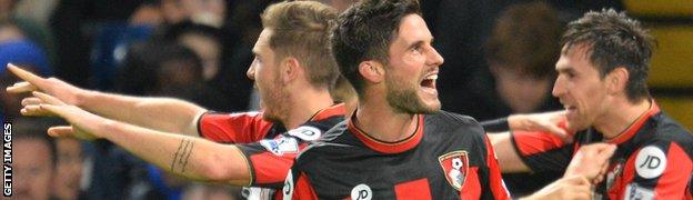 Bournemouth celebrate a victory over Chelsea