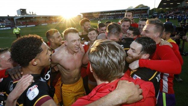 Bradford players celebrate