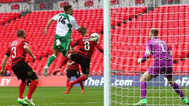 North Ferriby's Ryan Kendall scores against Wrexham