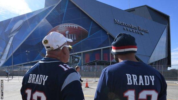 Tom Brady fans outside Super Bowl stadium