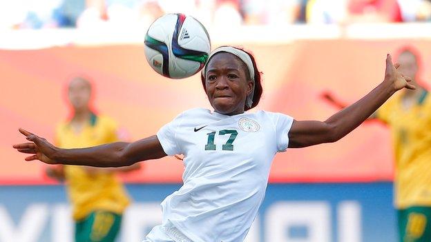 Francisca Ordega has represented Nigeria at two Fifa Women's World Cups - in 2011 and 2015