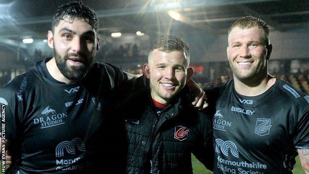 Cory Hill, Elliott Dee and Ross Moriarty