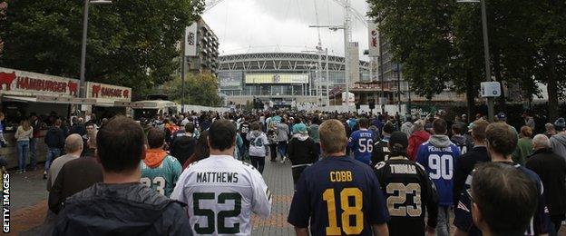 Fans going to Wembley for the NFL