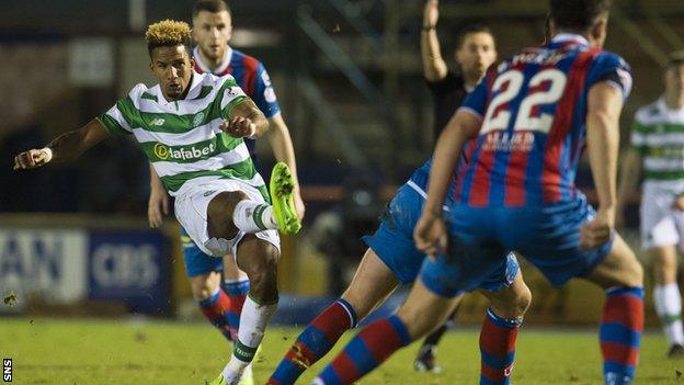 Scott Sinclair curls in the opener for Celtic