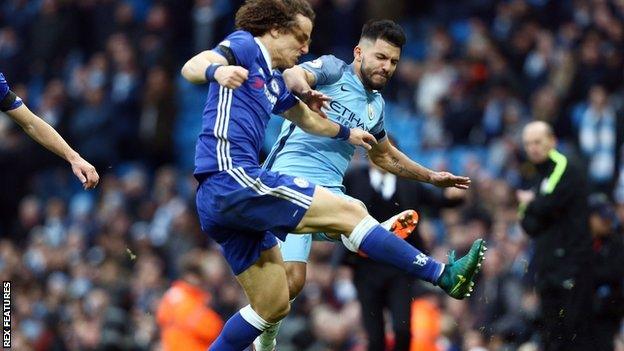 Sergio Aguero tackle on David Luiz