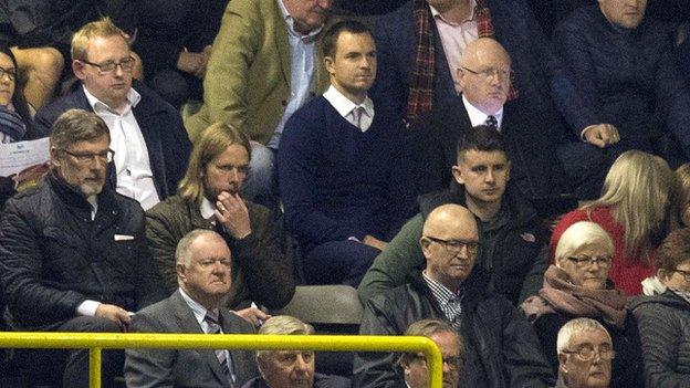 Celtic assistant manager Chris Davies and scout John McGlynn