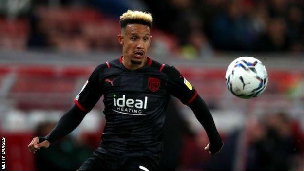 Callum Robinson playing for West Brom