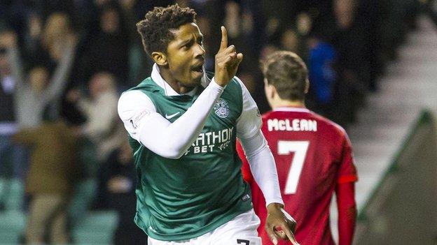 Hibernian striker Dominique Malonga