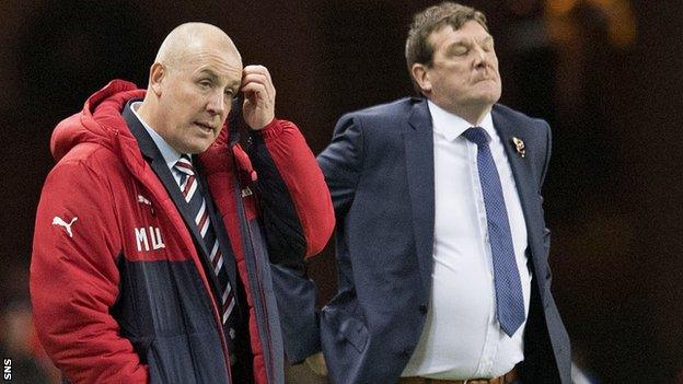 Former Rangers boss Mark Warburton and St Johnstone manager Tommy Wright