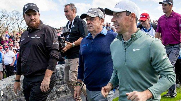 Shane Lowry, Paul McGinley, Rory McIlroy and Padraig Harrington at Adare Manor