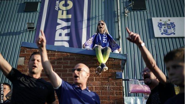 Bury fans congregated outside Gigg Lane on Friday as the deadline to avoid expulsion from the EFL approached