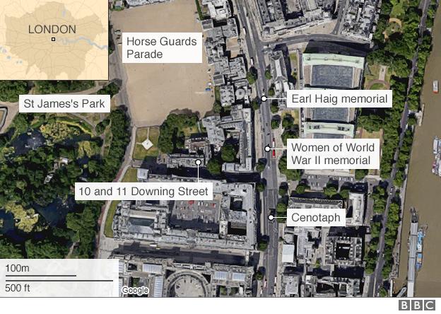 Google Map view of Whitehall