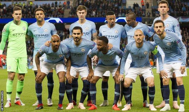 The Manchester City team that faced Lyon